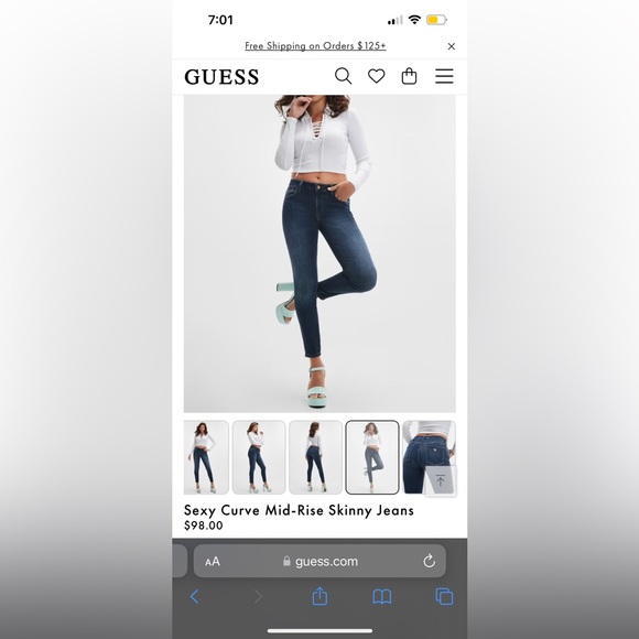 Guess denim jeans. Size 26. Sexy Curve mid rise skinny jeans. - Picture 6 of 6